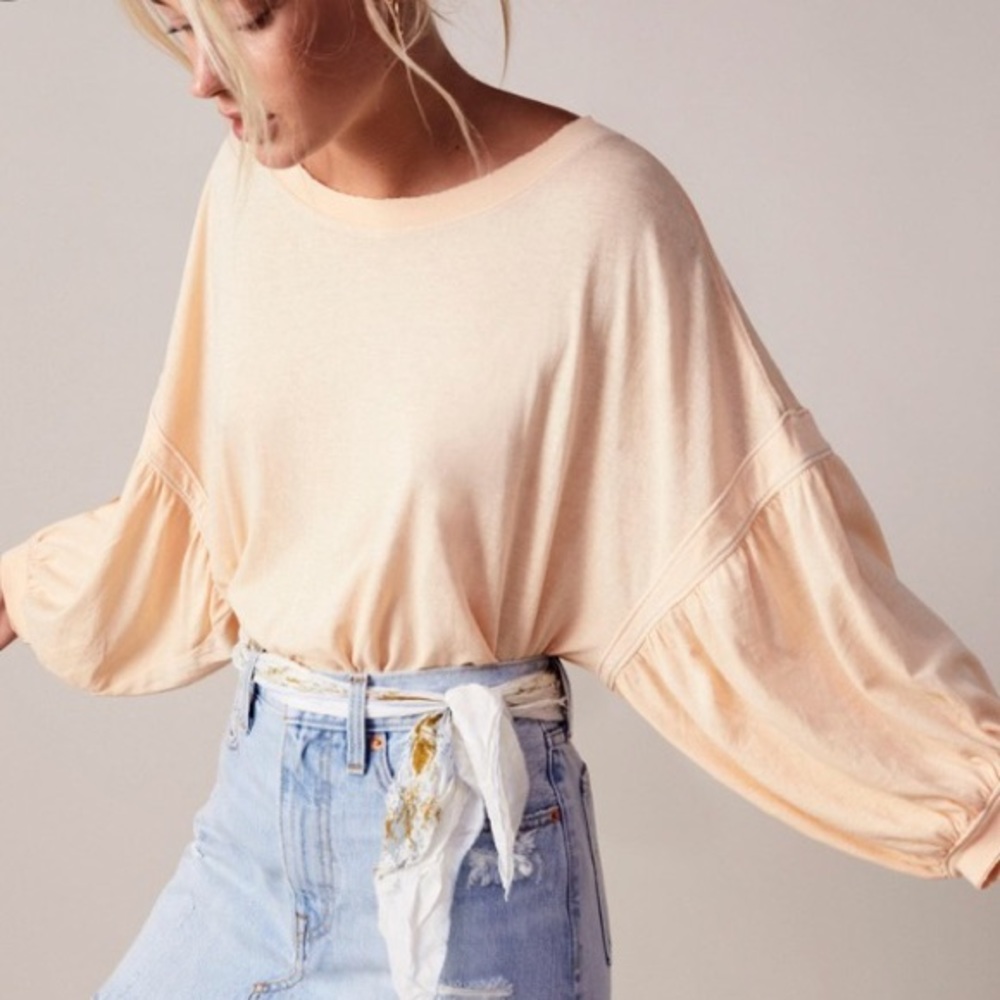 Free People We The Free Sugar Rush Dolman Sleeve Tee in Peach (XS)